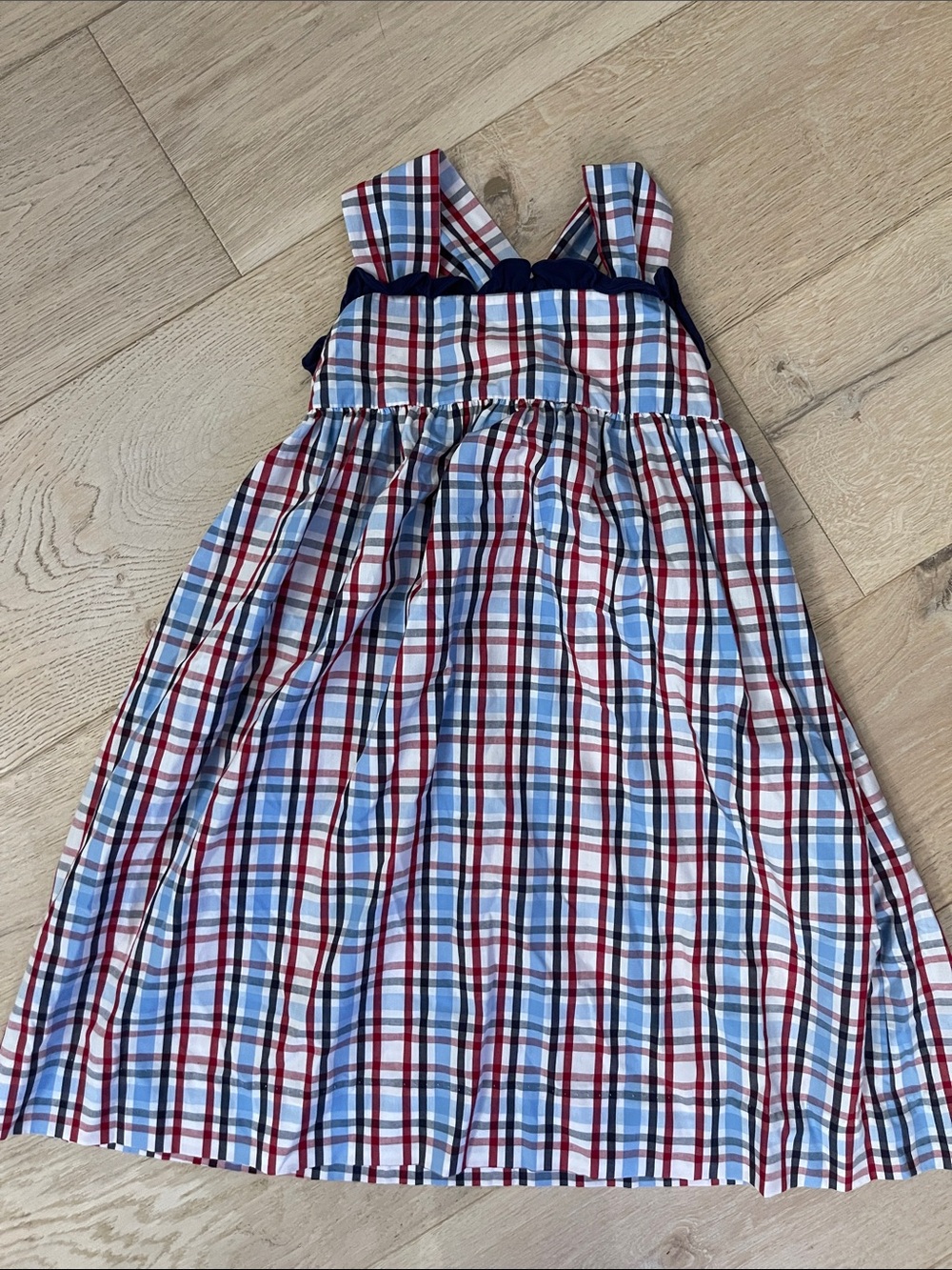 STITCHY FISH Girls Plaid Sundress in Red, Blue & White Size 6